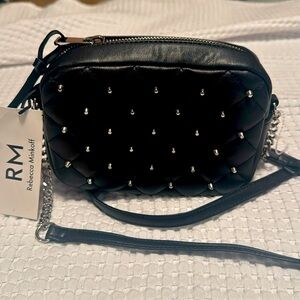 New Rebecca Minkoff Crossbody small 22” chain silver straps the zipper closure